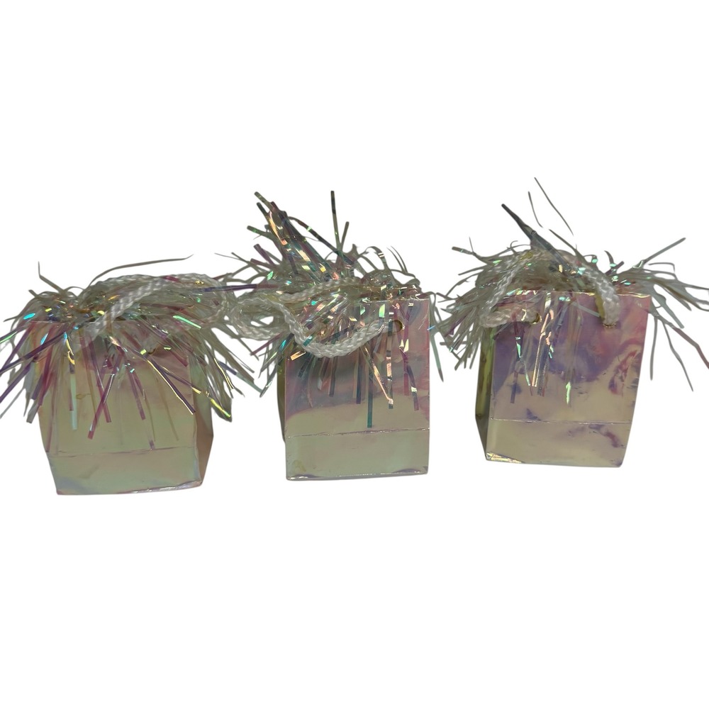 Unique Party Iridescent  Balloon Weights Favor Boxes 3pc #4986